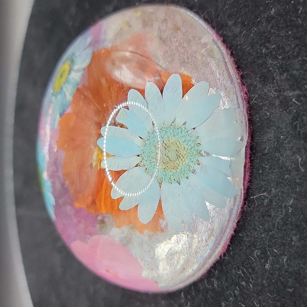 Vintage Lucite Floral Paperweight